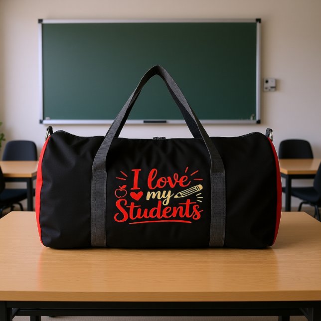 Ich liebe meine Schüler Lehrer  Duffle Bag (Von Creator hochgeladen)