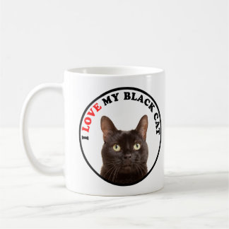 Ich Liebe meine schwarze Katze Kaffeetasse