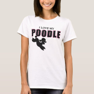 Ich Liebe meine schwarzen Poodle-Teemagler T-Shirt
