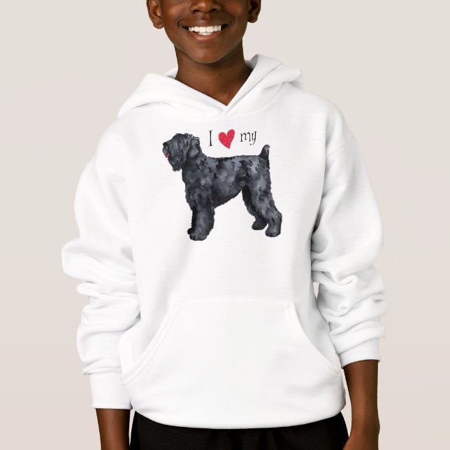 Ich Liebe meine schwarzen russischen Terrier Hoodie (Vorderseite)