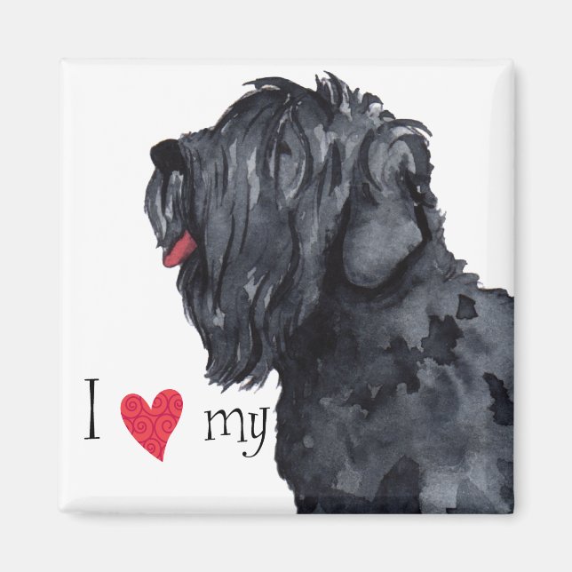 Ich Liebe meine schwarzen russischen Terrier Magnet (Vorne)