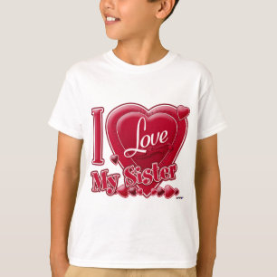 Ich Liebe meine Schwester rot - Herz T-Shirt