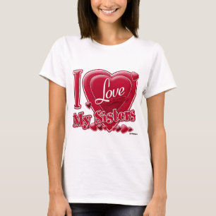 Ich Liebe meine Schwestern rot - Herz T-Shirt