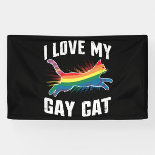 Ich liebe meine schwule Katze lustiger Regenbogen Banner