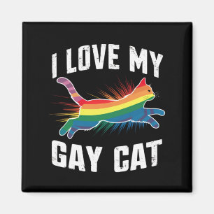 Ich liebe meine schwule Katze lustiger Regenbogen Magnet