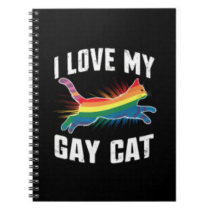 Ich liebe meine schwule Katze lustiger Regenbogen  Notizblock