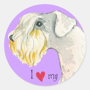 Ich Liebe meine Sealyham Terrier Runder Aufkleber