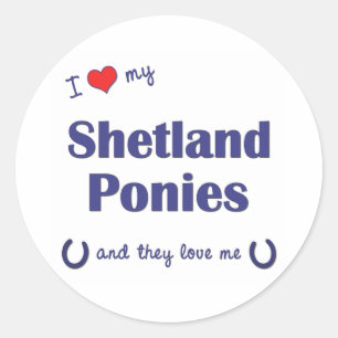 Ich Liebe meine Shetland Ponies (Multiple Ponies) Runder Aufkleber