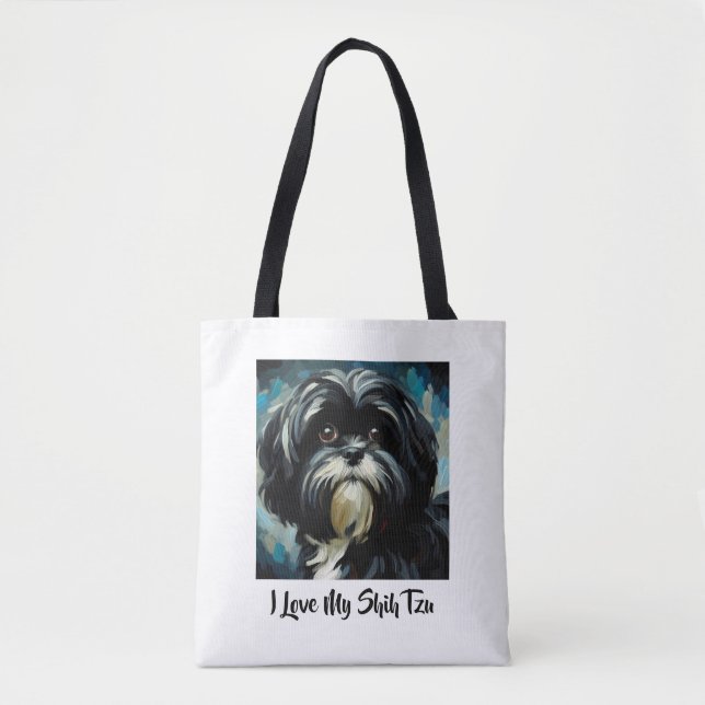Ich Liebe meine Shih Tzu Tote Tasche (Vorderseite)