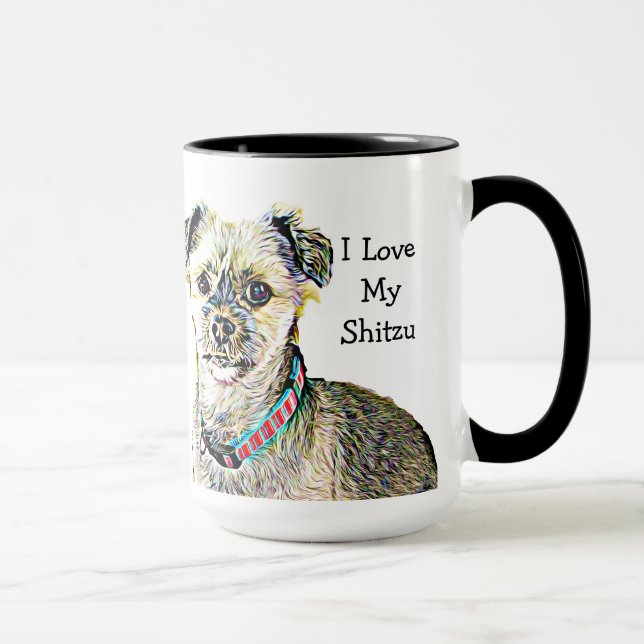 Ich Liebe meine Shitzu-Kaffee-Tasse Tasse (Rechts)