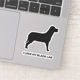 Ich Liebe meine Silhouette für den schwarzen Labor Aufkleber