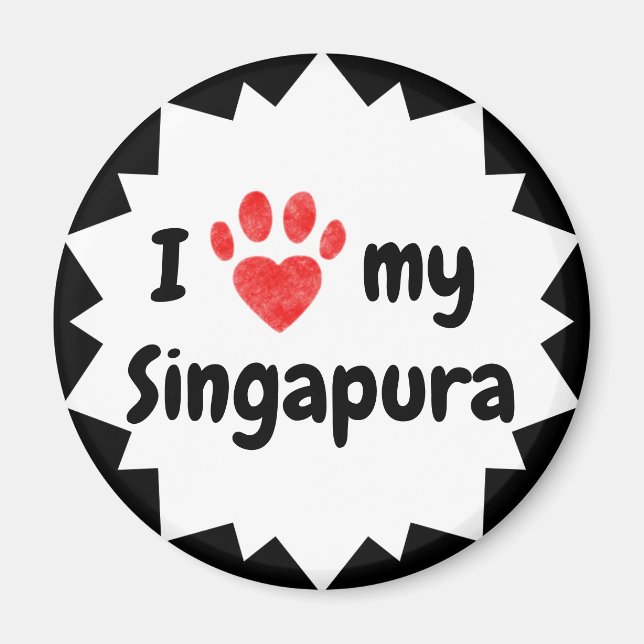 Ich Liebe meine Singapurerkatze Magnet (Vorne)