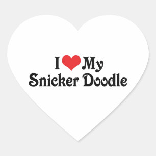 Ich liebe meine Snicker Doodle Herz-Aufkleber