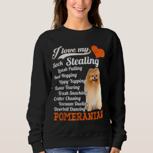 Ich Liebe meine Socken stehlen Leine Pullman Spitz Sweatshirt
