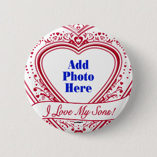 Ich Liebe meine Söhne! Foto Red Hearts Button