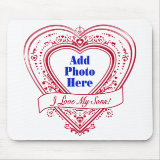 Ich Liebe meine Söhne! Foto Red Hearts Mousepad