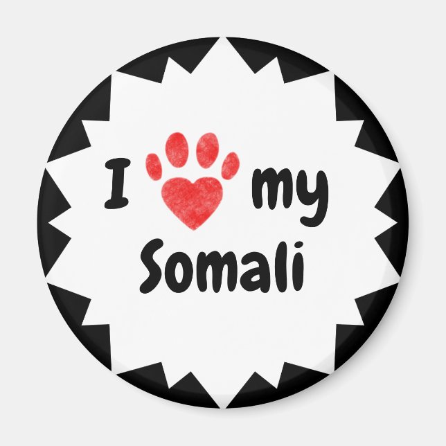 Ich Liebe meine somalische Katze Magnet (Vorne)