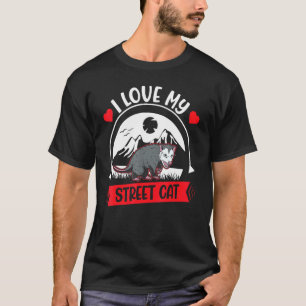 Ich liebe meine Straßenkatze Possum Opossum T-Shirt