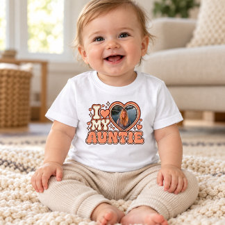 Ich liebe meine Tante Personalisiertes Foto Baby T-shirt