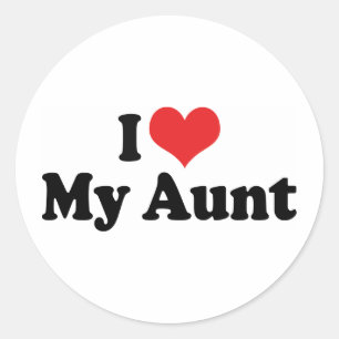 Ich liebe meine Tante Runder Aufkleber