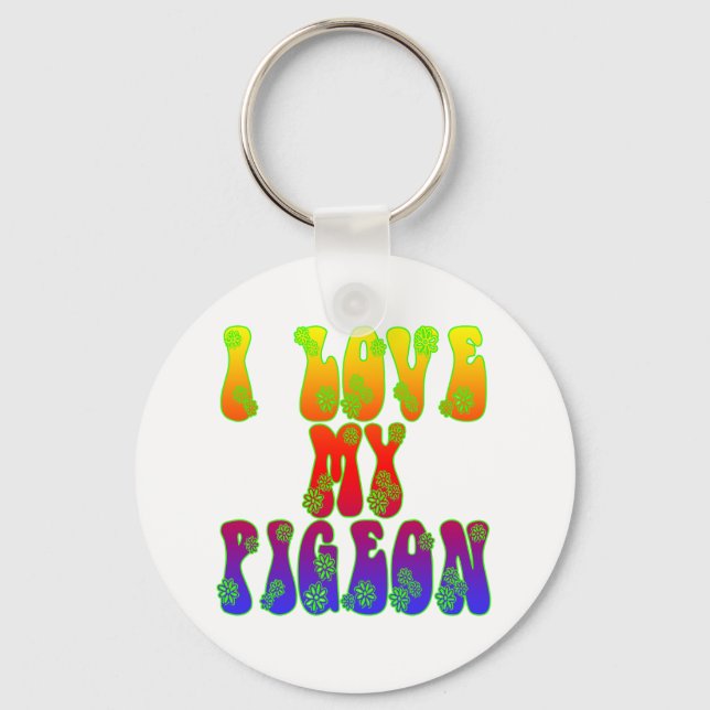 Ich Liebe meine Taube Schlüsselanhänger (Vorderseite)