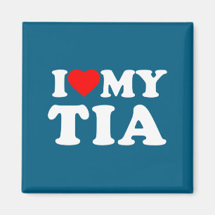 Ich liebe meine Tia Heart Familie Oma Langarm Magnet
