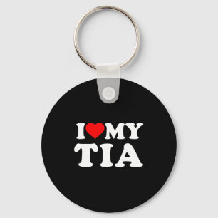 Ich liebe meine Tia Heart Familie Oma Langarm  Schlüsselanhänger