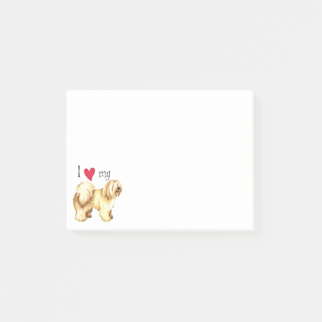 Ich Liebe meine tibetische Terrier Post-it Klebezettel (Vorderseite)