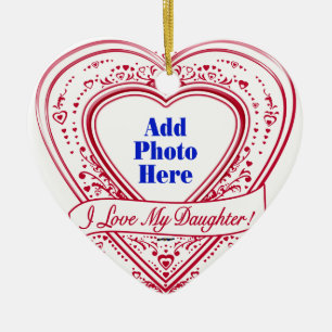 Ich Liebe meine Tochter! Foto Red Hearts Keramik Ornament