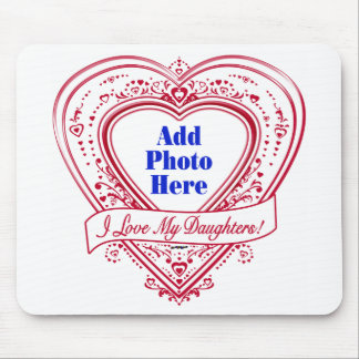 Ich Liebe meine Töchter! Foto Red Hearts Mousepad
