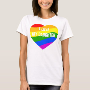 Ich Liebe meine Tochter Rainbow Colors Herz T-Shirt