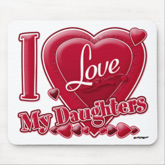 Ich Liebe meine Töchter rot - Herz Mousepad