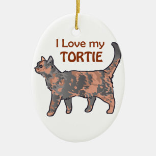 Ich Liebe meine Tortie Keramik Ornament