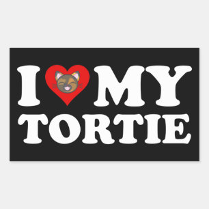 Ich Liebe meine Tortie Rechteckiger Aufkleber