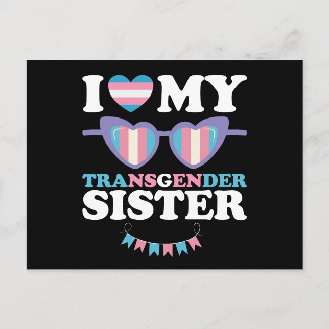 Ich Liebe meine Transgender-Schwester-Familie über Postkarte (Vorderseite)
