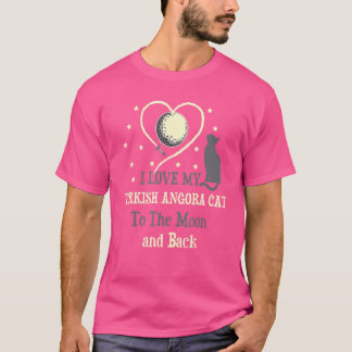 Ich Liebe Meine Türkische Angora Katze an die Mond T-Shirt