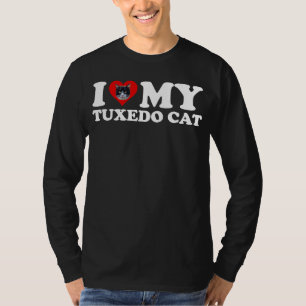 Ich Liebe meine Tuxedo Katze Schwarz-Weiß Katze T-Shirt