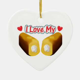 Ich liebe meine Twinkies Weihnachtsbaumanhänger Keramik Ornament