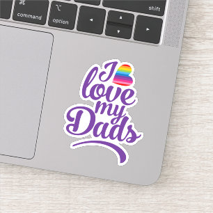 Ich Liebe meine Väter - LGBTQ Vatertagspass Aufkleber
