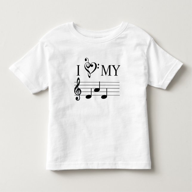 Ich Liebe meine Vater Musiknoten Herz Treble Clef  Kleinkind T-shirt (Vorderseite)