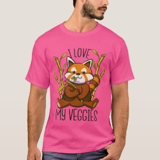 Ich Liebe meine Veggies Niedlich Red Panda T-Shirt