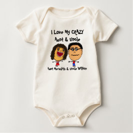 Ich Liebe meine verrückte Tante und Onkel Cartoon Baby Strampler