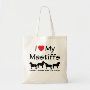 Ich Liebe meine Vier-Mastiff-Hunde-Tasche Tragetasche