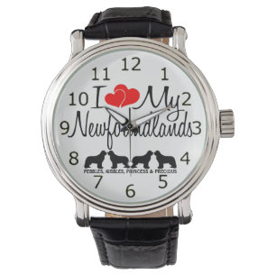Ich Liebe meine vier Neufundland-Hunde Armbanduhr