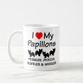 Ich Liebe meine Vier Papillon Hunde Tasse