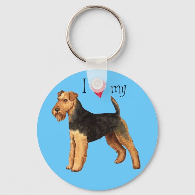 Ich Liebe meine Welsh Terrier Schlüsselanhänger (Vorderseite)