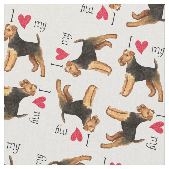 Ich Liebe meine Welsh Terrier Stoff (Nahaufnahme)