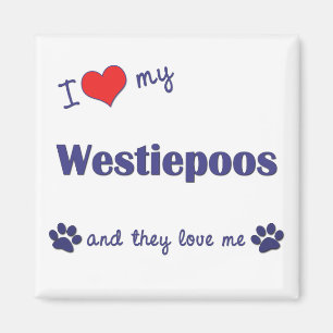 Ich Liebe meine Westiepoos (mehrere Hunde) Magnet