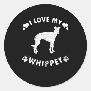Ich Liebe meine Whippet Hund Geschenke Idee Runder Aufkleber