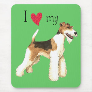 Ich Liebe meine Wire Fox Terrier Mousepad